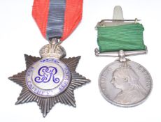 British Army Queen Victoria Long Service Medal named to 253 Sergeant J B Fasham, 1st Volunteer