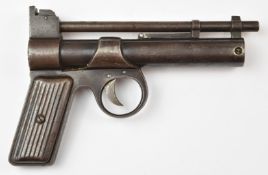 Webley Junior .177 air pistol with reeded metal grips, serial number J28926.
