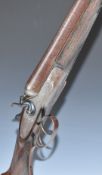 Midland Gun Company 12 bore side by side hammer action shotgun with engraved locks featuring dogs