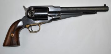 Pietta .44 Colt style six-shot single action revolver with brass trigger guard, wooden grips and 8