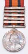 British Army Queen's South Africa Medal with clasps for Transvaal, Cape Colony, Orange Free State,