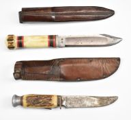 Two vintage hunting knives, Fagan with 12cm blade and J Rogers & Sons of G Norfolk St Sheffield