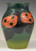Dennis Chinaworks signed Sally Tuffin limited edition 6/34 baluster vase decorated with ladybirds,