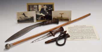 British Army hallmarked silver swagger stick for the Dorsetshire Regiment, attributed to Jim