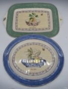 Wedgwood oval plate and a tray decorated in the Sarah's Garden pattern, in boxes, largest 32 x 50cm