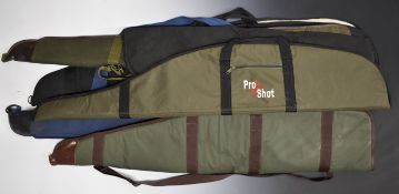 Six various gun slips including padded examples, Pro-shot etc.
