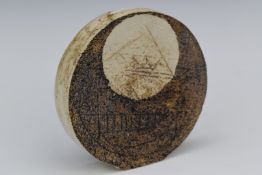 Troika wheel vase with 'Troika St Ives, England' to base, H12cm