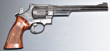 Deactivated Smith & Wesson .357 Magnum six-shot double-action revolver with inset monograms to the