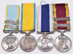 Royal Navy Victorian group of four medals comprising Baltic Medal, Crimea Medal with clasps for