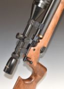 Air Arms S200 .177 PCP air rifle with shaped and chequered semi-pistol grip, sound moderator,
