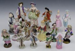 Collection of porcelain figures including Karl Ens, early 19thC Meissen/German figures with solid