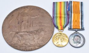 British Army WW1 Memorial Plaque / Death Penny for Philip Martin, together with his War and