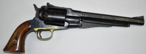 Italian .44 six shot single action percussion revolver with adjustable sights, brass trigger