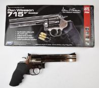 ASG Dan Wesson 715 .177 CO2 6 inch .357 revolver air pistol with textured rubber grip, scope rail,