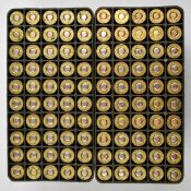 One-hundred .243 rifle cartridges, in two fitted boxes. PLEASE NOTE THAT A VALID RELEVANT FIREARMS/