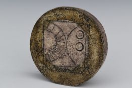 Troika wheel vase with 'Troika St Ives, England' to base, H12cm