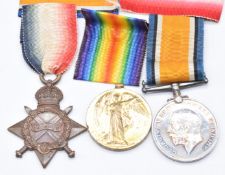 British Army WW1 trio comprising 1914-1915 Star, War and Victory medals named to 1834 Pte J C