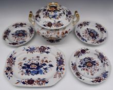 Victorian Spode dinnerware comprising a meat/serving plate, sixteen 24cm dinner plates, seven 20cm