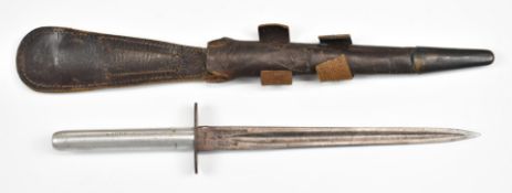 WW2 field dagger with 20cm blade stamped Wilkinson Sword MkIII, aluminium handle stamped 2654574 and