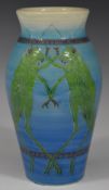 Dennis Chinaworks signed limited edition no3 baluster vase decorated with grasshoppers, H21cm