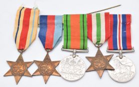 Royal Air Force WW2 medal group of five comprising 1939-1945 Star, Africa Star, Italy Star,