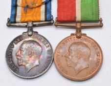Mercantile Marine War Medal and WW1 War Medal both named Ernest Boullen