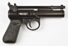 Webley Junior Mk. II air pistol with named and chequered grips and adjustable sights, serial