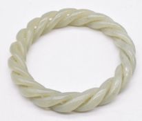Chinese jade rope twist bangle, diameter 8cm