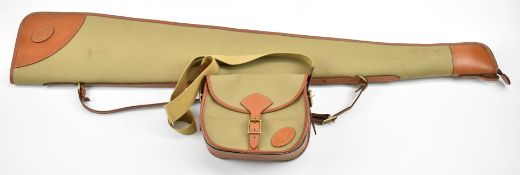Cotswold Aquarius matching canvas and leather gun slip and cartridge bag.