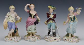A set of four Crown Derby figures of the four seasons, H25cm
