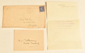 WW2 interest Field Marshal Montgomery's autograph with postage envelope from HQ British Army of
