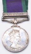 British Army General Service Medal with clasp for Borneo named to 23984087 Fusilier P O'Brien, Royal