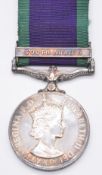 British Army General Service Medal with clasp for South Arabia named to 24017470 Pte S Moran, King's
