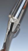 Bentley & Playfair 12 bore sideplate side by side shotgun with named locks, fine scrolling engraving