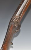 Webley 12 bore percussion hammer action sporting gun with named and engraved lock, engraved hammer