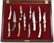 Twelve Franklin Mint knives 'The Sportingman's Year Hunting and Fishing Collection' including Canada