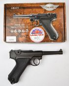 Umarex The Spirit of Legends P.08 Luger style .177 CO2 air pistol with chequered grips, serial
