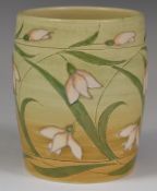 Dennis Chinaworks early signed limited edition 19/34 vase decorated with snowdrops, dated 95, H10cm