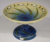 Dennis Chinaworks signed limited edition no13 tazza decorated with snowdrops, diameter 16 x H10cm