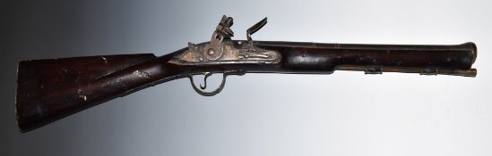 Unnamed flintlock blunderbuss with East India Company trademark to the lock and steel butt plate, '
