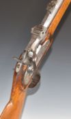 D A Page French trapdoor breech loading percussion converted from flintlock rifle with sling mounts,
