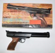 Daisy Power Line Model 717 .177 target air pistol with shaped and chequered grips and adjustable