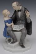 Bing and Grondahl figure of Hans Christian Andersen, H24cm