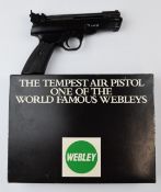 Webley Tempest .22 target air pistol with shaped and chequered grips and adjustable sights, NVSN