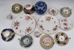 Collection of ceramics including Royal Crown Derby Posies, Paragon interior decorated tea cups and