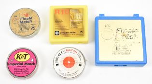 Five tins/ boxes of various air rifle or pistol pellets including Eley Match, Dynamit Nobel R10 etc.