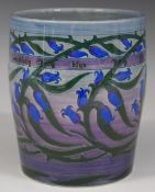 Dennis Chinaworks signed Sally Tuffin limited edition 24/30 barrel vase decorated with bluebells and