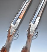 A pair of Arrieta Gunmark Crown Sabel 12 bore sidelock side by side ejector shotguns each with