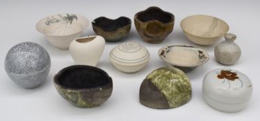 A collection of Studio Pottery including Laura Keeley, Sue Dyer etc, tallest 9cm