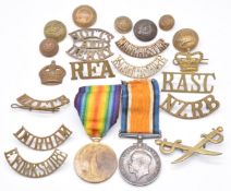 British Army WW1 medal pair comprising War Medal and Victory Medal named to 23056 Pte J R